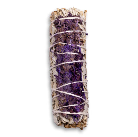 Weißer Salbei Räucherbündel mit Lavendel - Smudge Stick - Salvia apiana